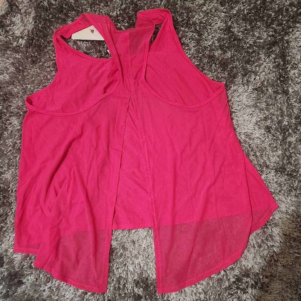 Fabletics Hot Pink open/tie back tank.